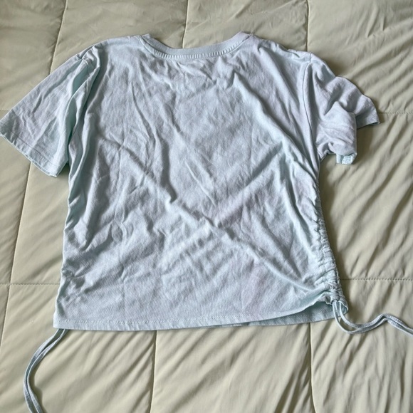 Powerpuff Girls Womens Light Blue Ruched Side Graphic Print T-Shirt Size XXL - Picture 4 of 4